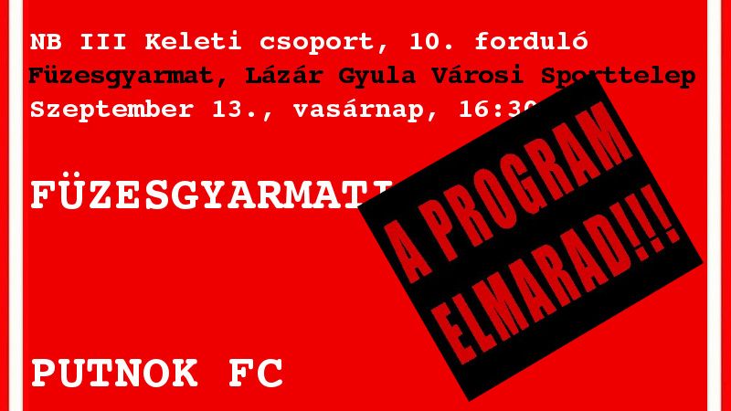 Elmarad a vasárnapi mérkőzés